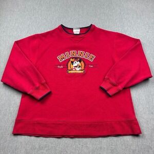 VINTAGE Disneyland Resort Sweater Womens Large Red Minnie Mouse Embroidered‎
